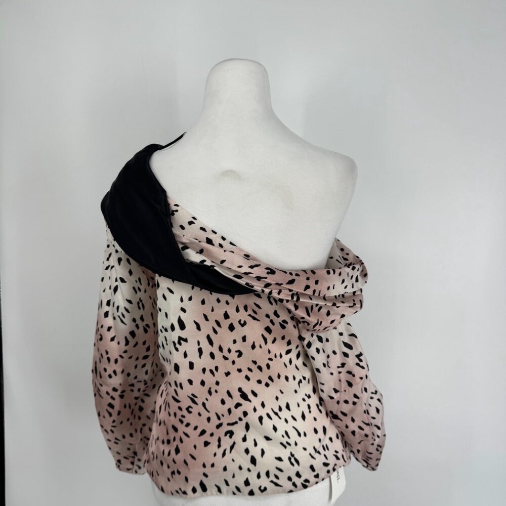 Hellessy Pink Leopard Flora Off Shoulder Blouse Size 2 - Picture 7 of 14